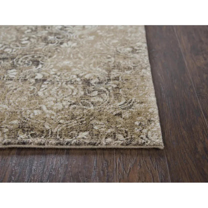 Arla Damask Brown Large Area Rugs For Living Room -- brown