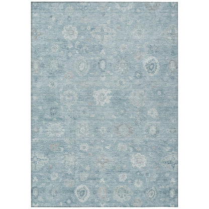 Laeara Blue Washable Indoor-Outdoor Rug