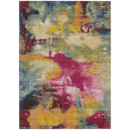 Iriara Red Washable Indoor-Outdoor Rug