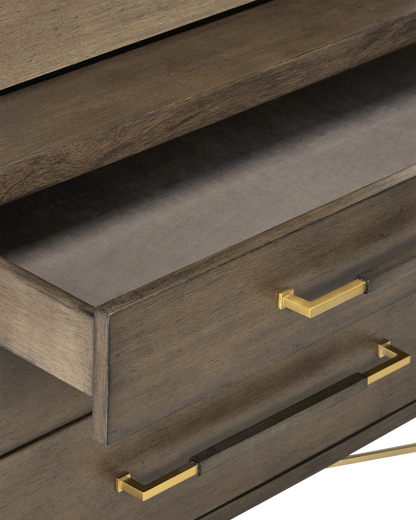 Verona Chanterelle Wood and Metal Brown Secretary Desk