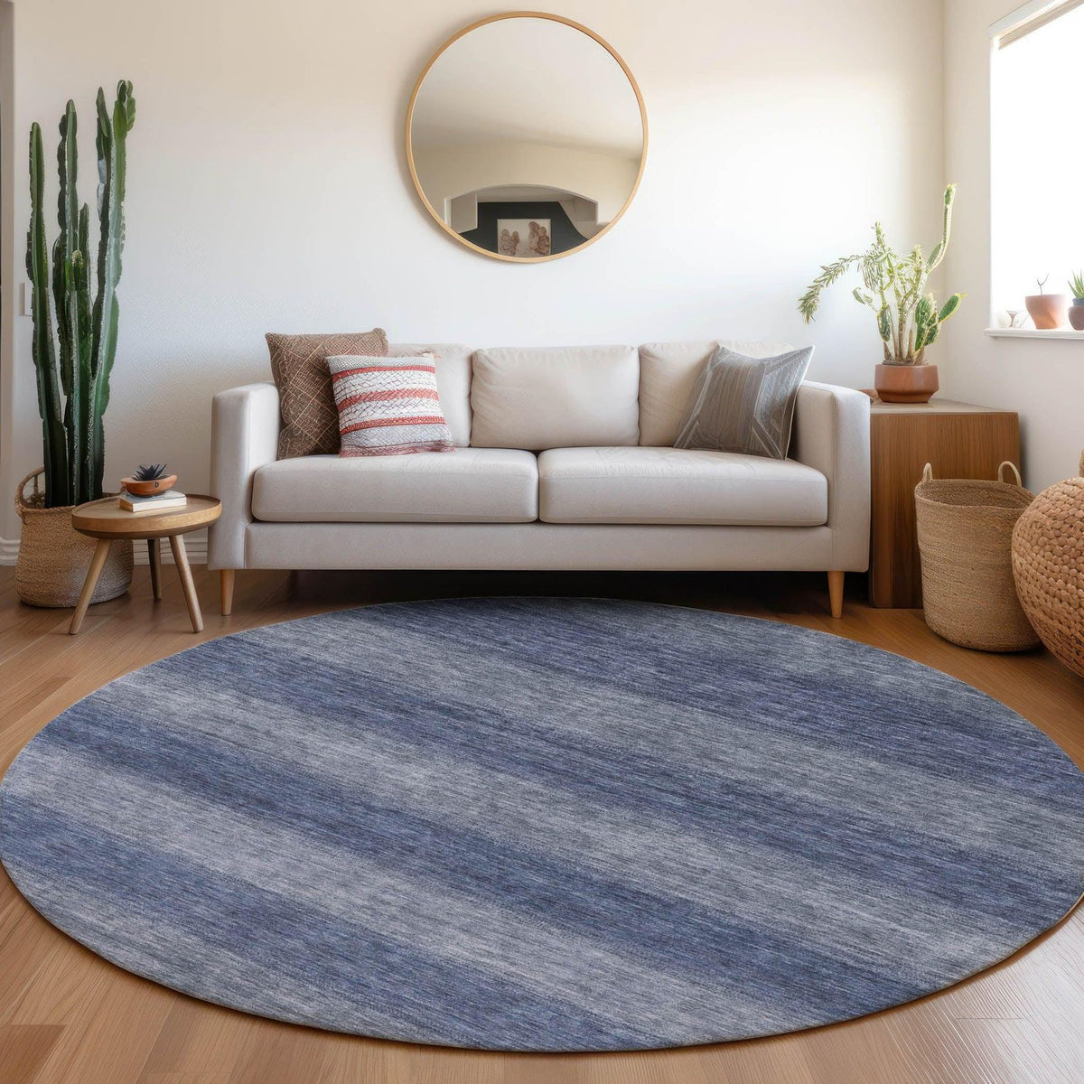 Haelius Blue Washable Indoor-Outdoor Rug
