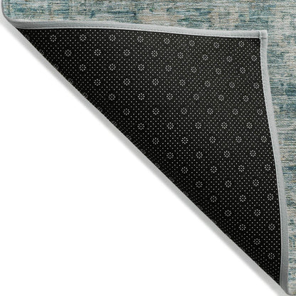Iriira Teal Washable Indoor-Outdoor Rug