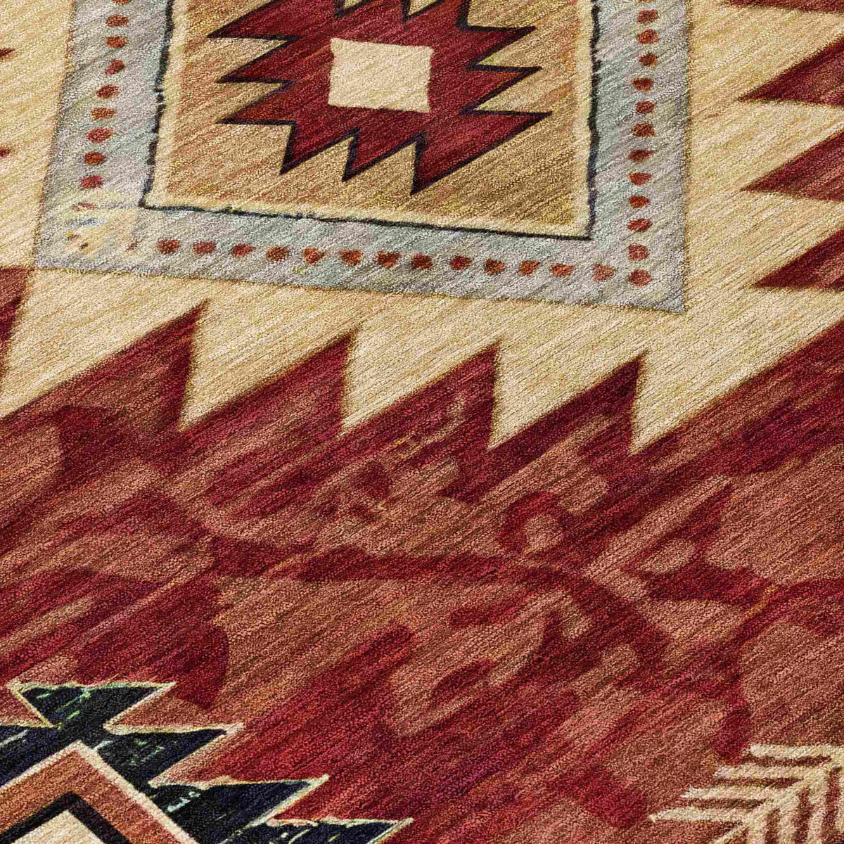 Jaelas Orange Washable Indoor-Outdoor Rug
