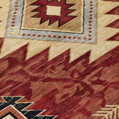 Jaelas Orange Washable Indoor-Outdoor Rug