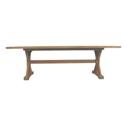 Teak Rectangular Trestle Base Outdoor Dining Table-Outdoor Dining Tables-Lloyd Flanders-Sideboads And Things