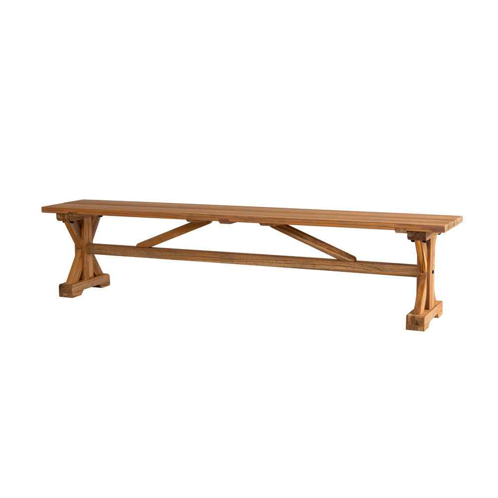 Teak Brown Outdoor Dining Bench-Outdoor Benches-Lloyd Flanders-Sideboads And Things
