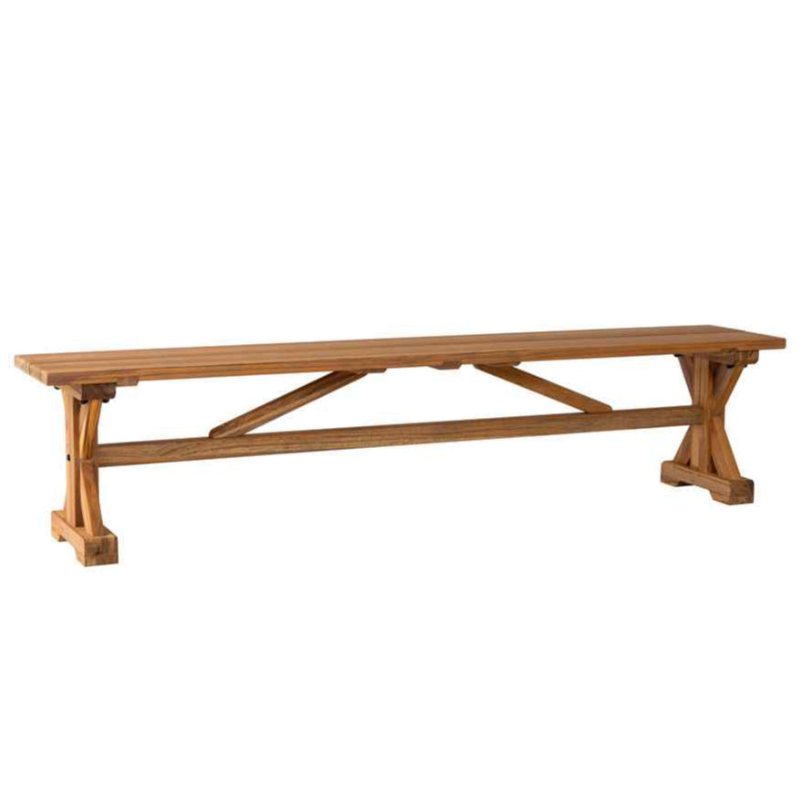 Teak Brown Outdoor Dining Bench-Outdoor Benches-Lloyd Flanders-Sideboads And Things