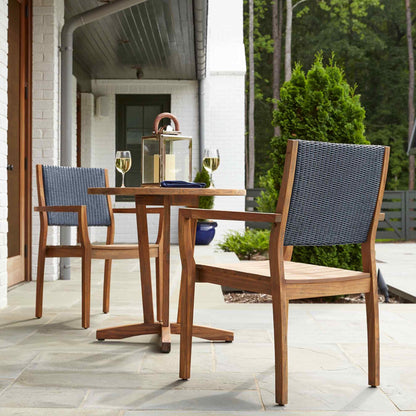 Teak Round Outdoor Bistro Table-Outdoor Dining Tables-Lloyd Flanders-Sideboads And Things