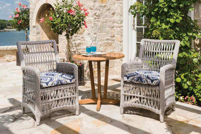 Teak Round Outdoor Bistro Table-Outdoor Dining Tables-Lloyd Flanders-Sideboads And Things