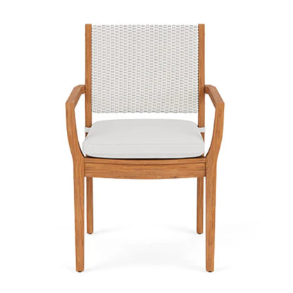 Lloyd Flanders Loom Loom Back Teak Outdoor Dining Armchair