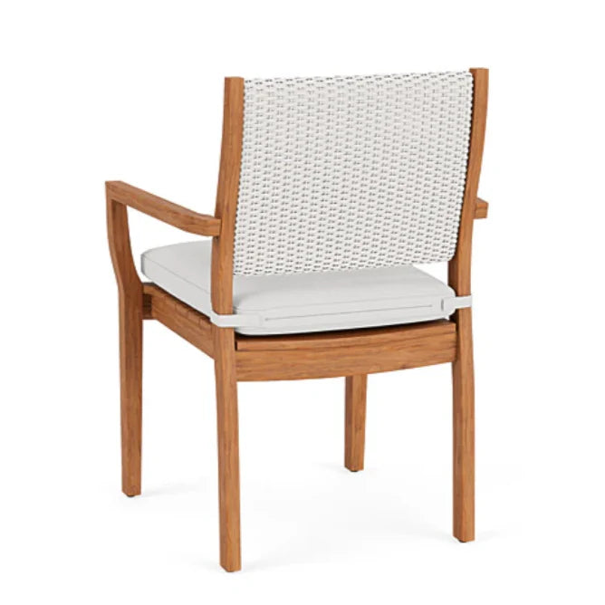 Lloyd Flanders Loom Loom Back Teak Outdoor Dining Armchair