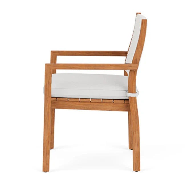 Lloyd Flanders Loom Loom Back Teak Outdoor Dining Armchair