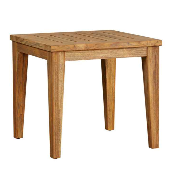 Lloyd Flanders Teak Square Tapered Leg Outdoor End Table