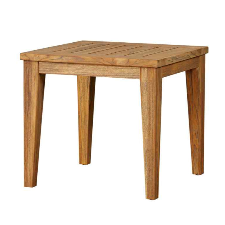 Lloyd Flanders Teak Square Tapered Leg Outdoor End Table
