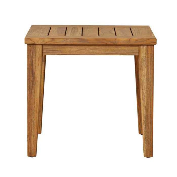 Lloyd Flanders Teak Square Tapered Leg Outdoor End Table