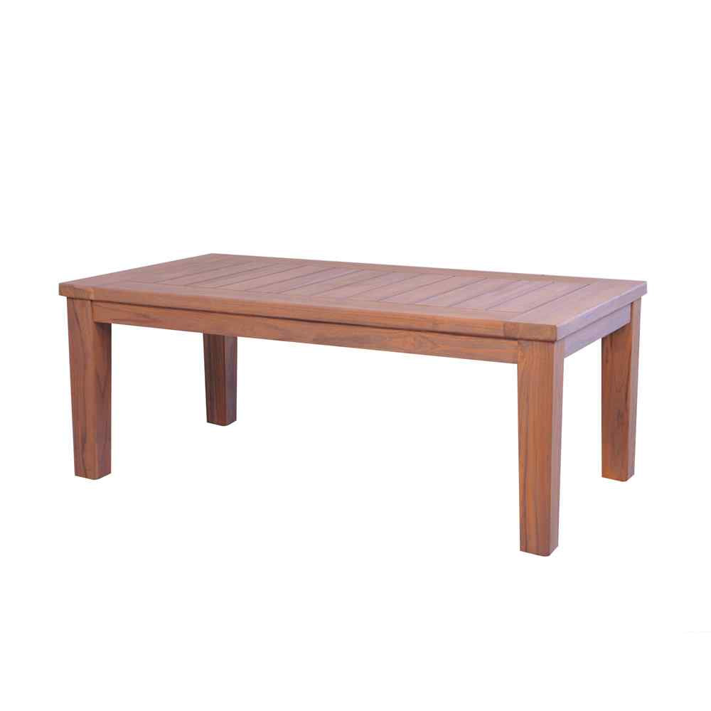 Teak Rectangular Tapered Leg Outdoor Cocktail Table-Outdoor Coffee Tables-Lloyd Flanders-Sideboads And Things