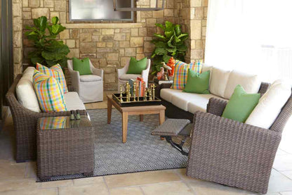 Teak Rectangular Tapered Leg Outdoor Cocktail Table-Outdoor Coffee Tables-Lloyd Flanders-Sideboads And Things