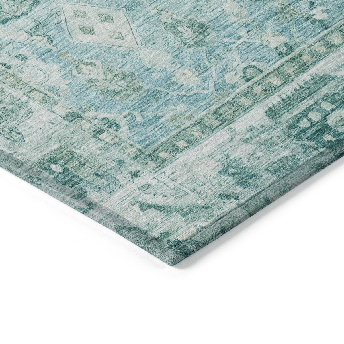Laeel Blue Washable Indoor-Outdoor Rug