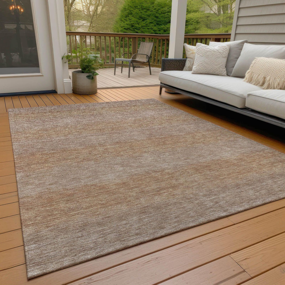 Haelius Beige Washable Indoor-Outdoor Rug -- beige