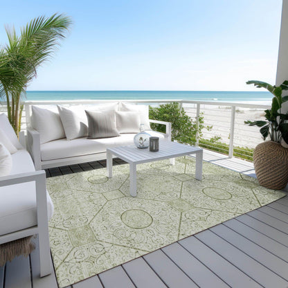 Iriora Green Washable Indoor-Outdoor Rug -- green