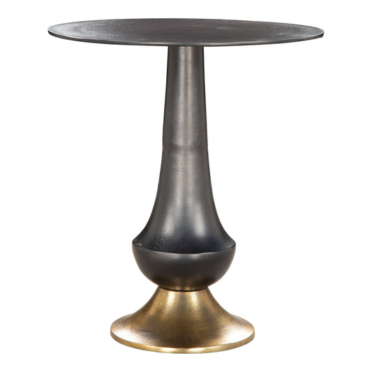 Tasse Aluminum Black Round Side Table