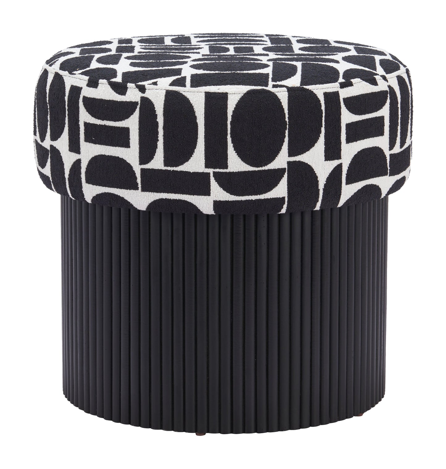 Boto Black and White Storage Ottoman