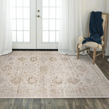 Cyra Floral Natural Area Rugs For Living Room -- natural
