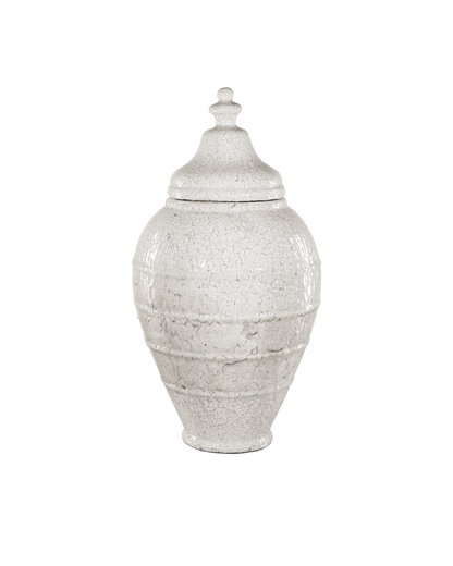 28.75 in. Virginal Terracotta White Jar