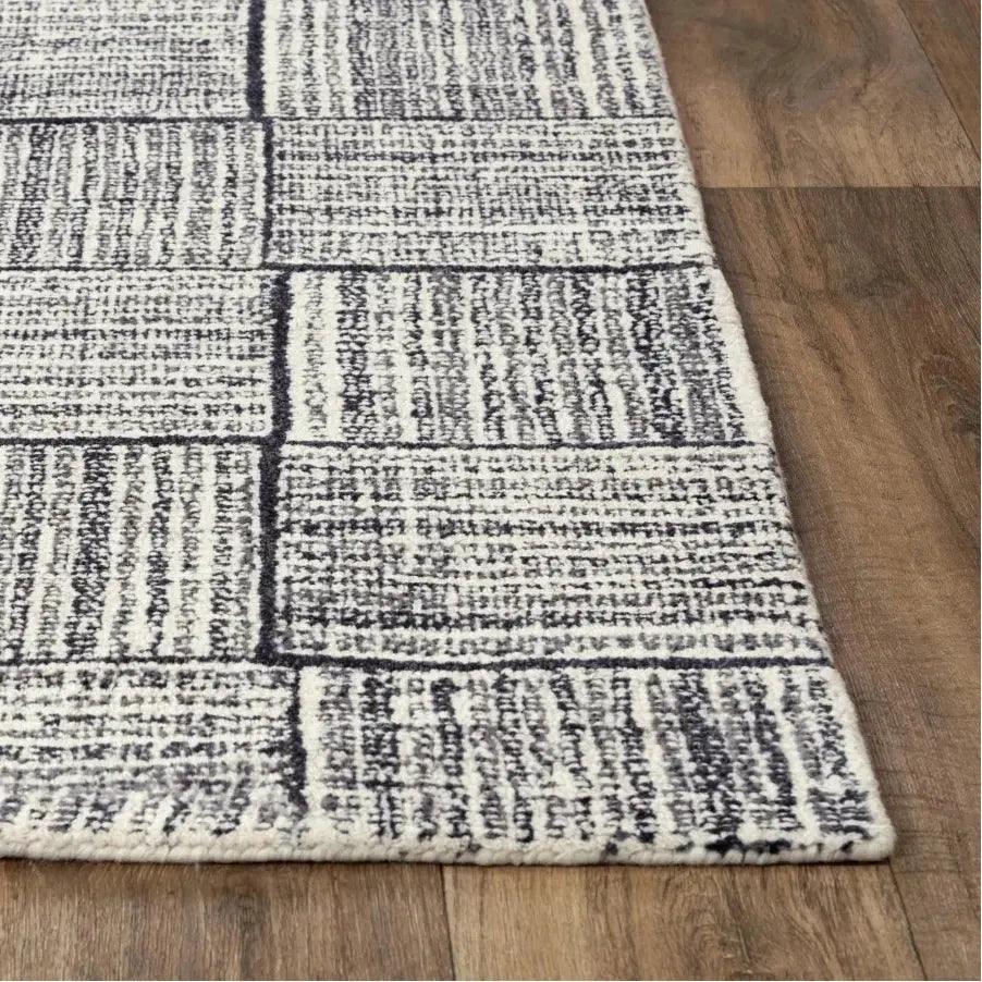 Ches Geometric Charcoal Area Rugs For Living Room - LOOMLAN - LOOMLAN - Area Rugs