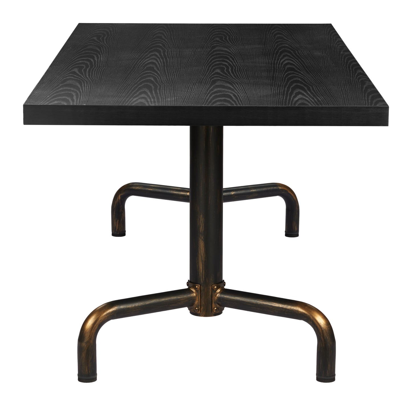 Neum Wood and Steel Black Rectangular Dining Table