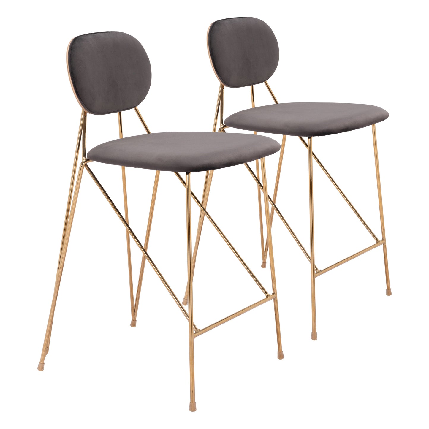 Georges Gray and Gold Counter Stool (Set of 2)