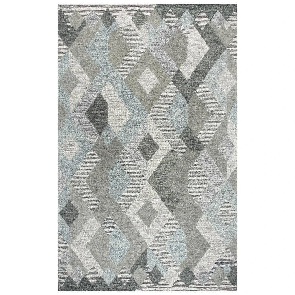 Bons Geometric Gray Large Area Rugs For Living Room