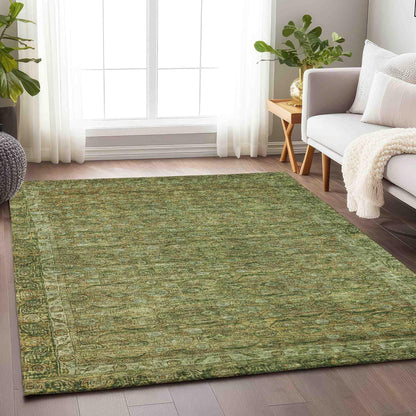Kaelara Green Washable Indoor-Outdoor Rug -- green