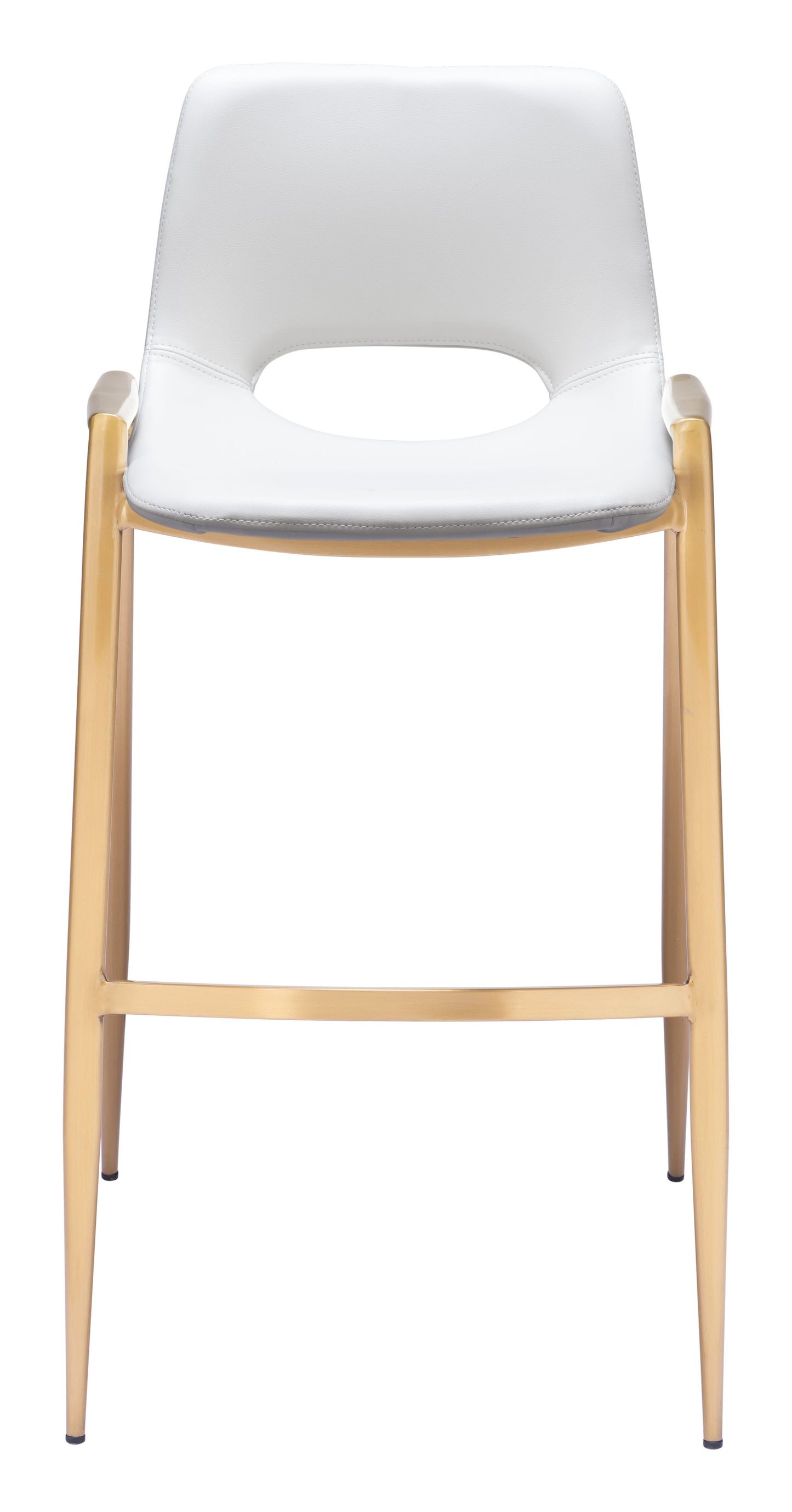 Desi Steel White & Gold Barstool (Set of 2)