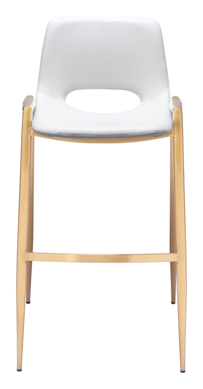 Desi Steel White & Gold Barstool (Set of 2)