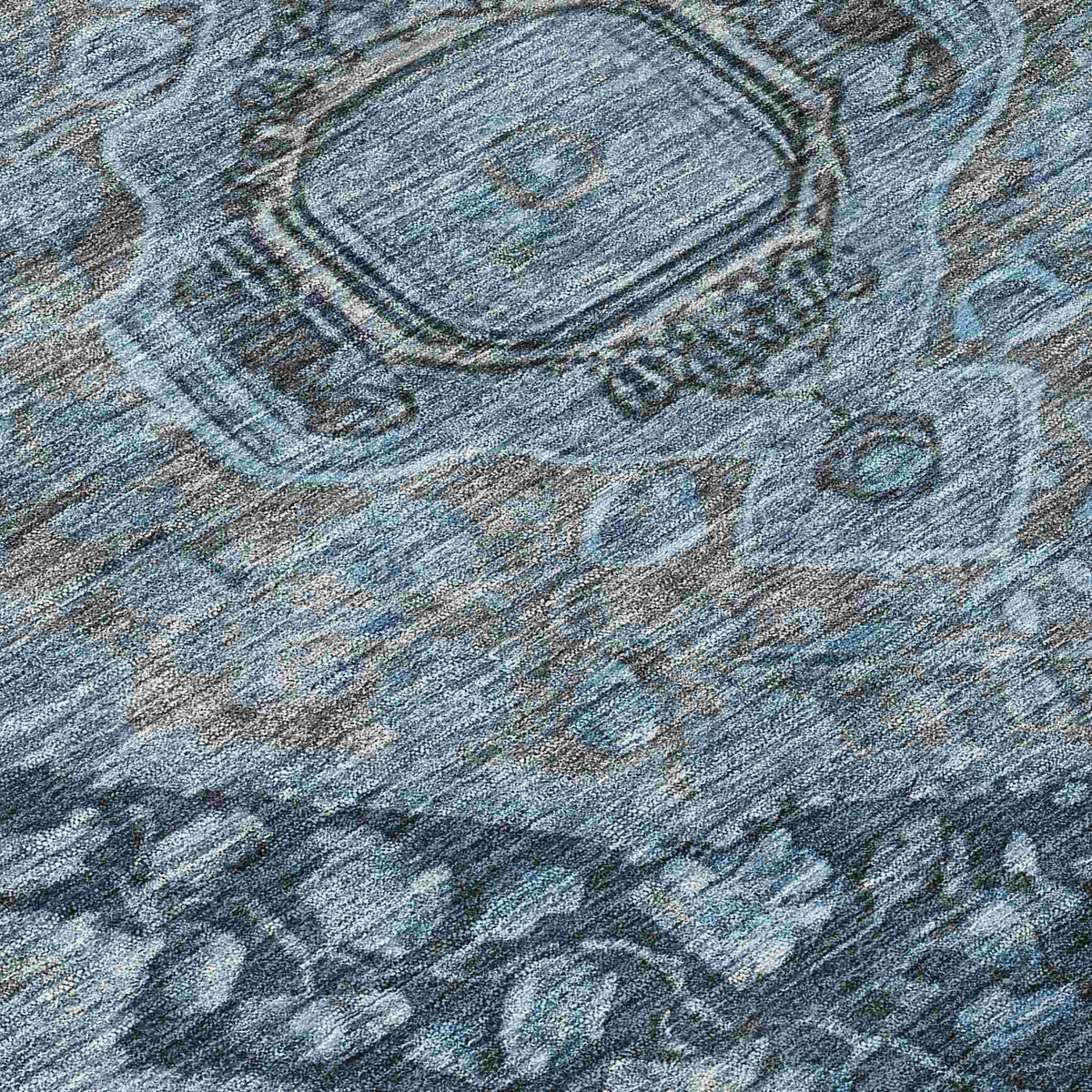 Kaelanor Navy Washable Indoor-Outdoor Rug