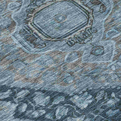 Kaelanor Navy Washable Indoor-Outdoor Rug