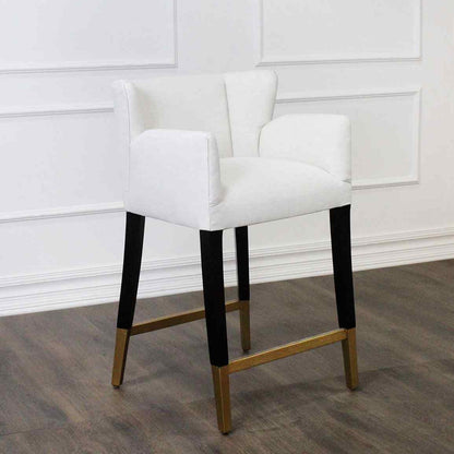 Grace White Fabric Barstool - view 3