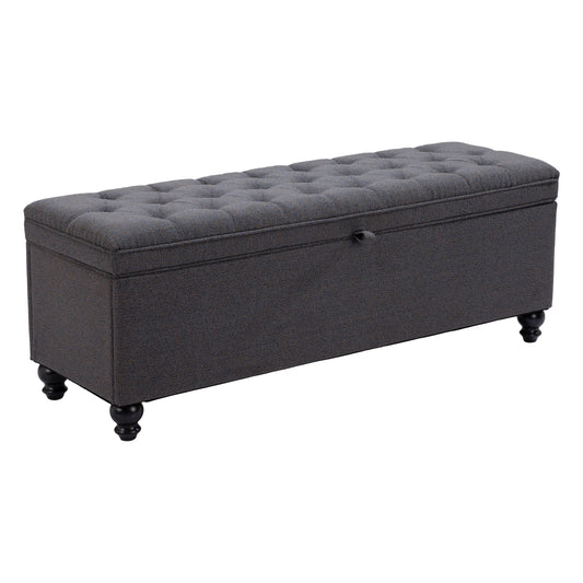 Halifax Gravel Gray Storage Bench