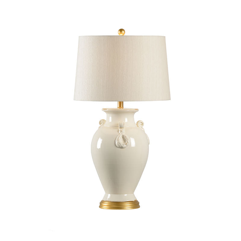 Fabiano Hand Sculpted Ceramic Table Lamp-Table Lamps-Wildwood-Aged Cream-LOOMLAN