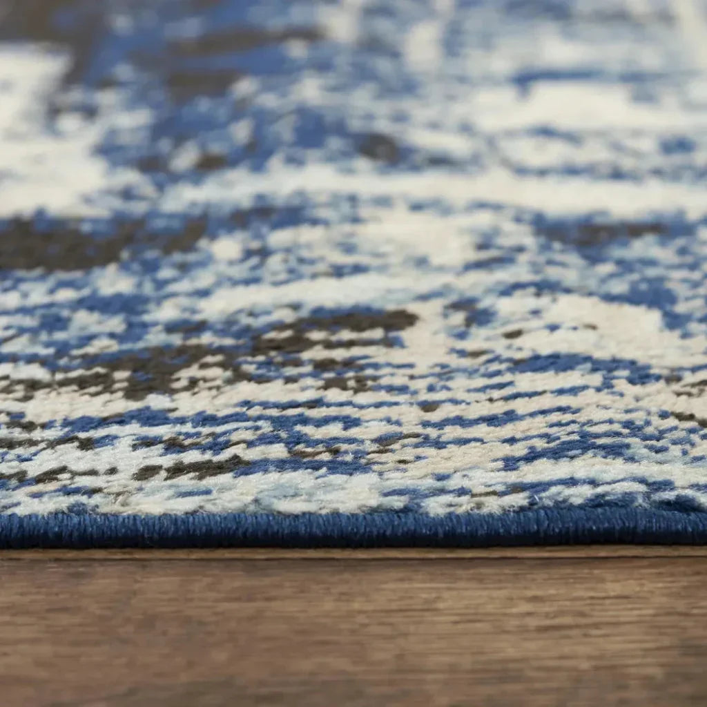 Come Abstract Blue Kitchen Hallway Runner Rug - LOOMLAN - LOOMLAN - Area Rugs