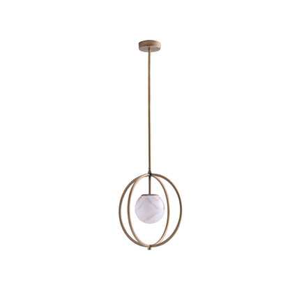 Wildwood Donata Sculptural Brass Cage Golden Pendant