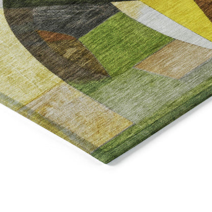 Jaelira Green Washable Indoor-Outdoor Rug