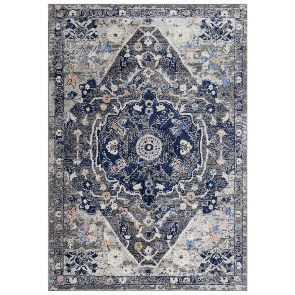 Dant Medallion Gray Kitchen Hallway Runner Rug