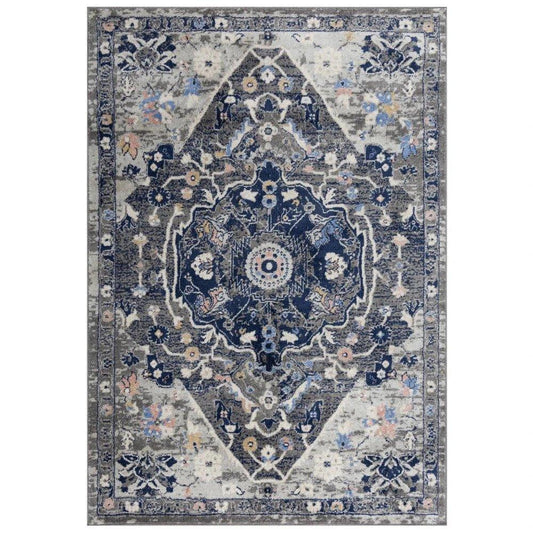 Dant Medallion Gray Kitchen Hallway Runner Rug