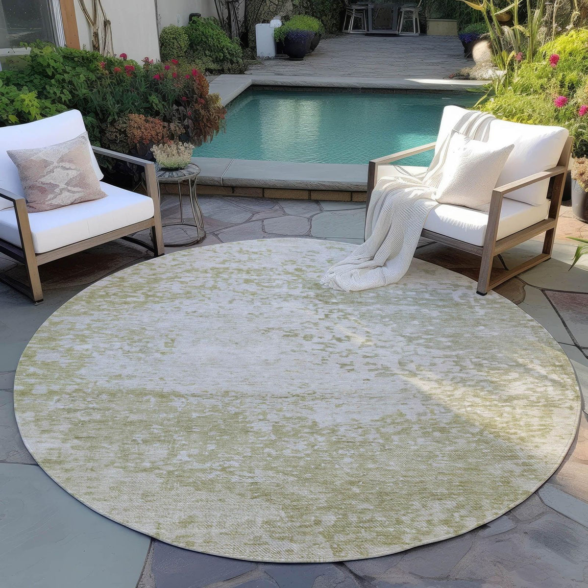Iriain Brown Washable Indoor-Outdoor Rug