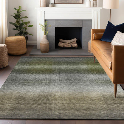 Haelor Gray Washable Indoor-Outdoor Rug -- gray