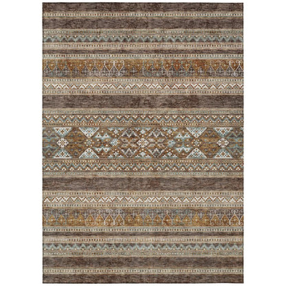 Southwest Brown Washable Indoor-Outdoor Rug