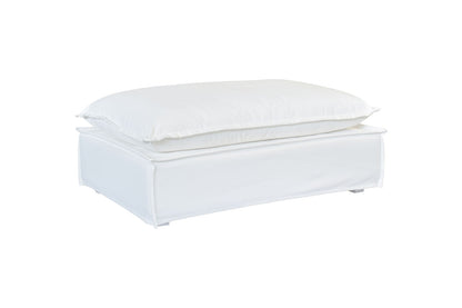 Jason White Fabric Slipcover Outdoor Ottoman