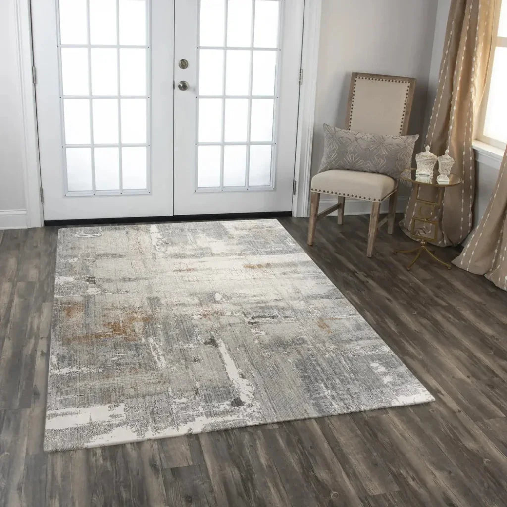 Alya Abstract Gray Large Area Rugs For Living Room -- gray